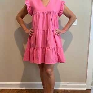 NWOT Barbie Pink Ruffled Dress